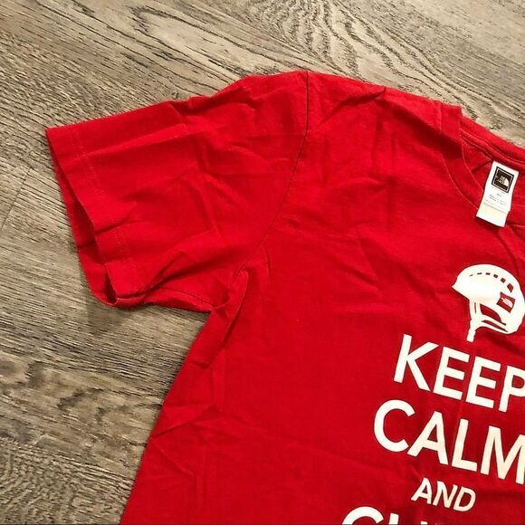 The North Face T-shirt Mens M Red Logo Hiking Climbing Outdoors Keep Calm Climb. - Picture 3 of 5